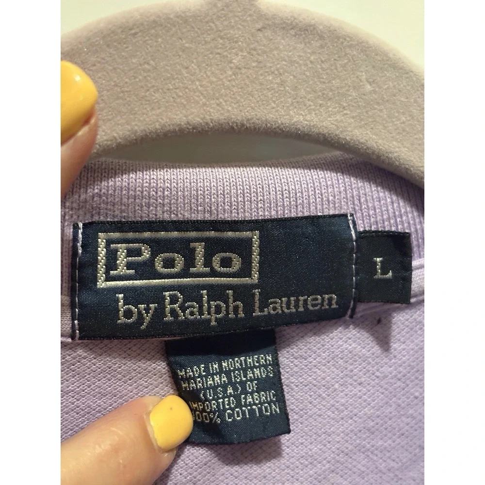 Polo By Ralph Lauren Collared Polo Short Mens Size‎ Large Lavender Pony